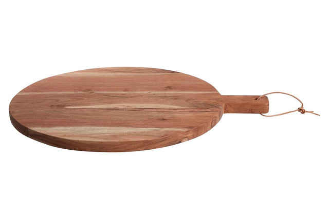 Premier Housewares Socorro Acacia Wood Large Round Chopping And Serving Board Natural Finish