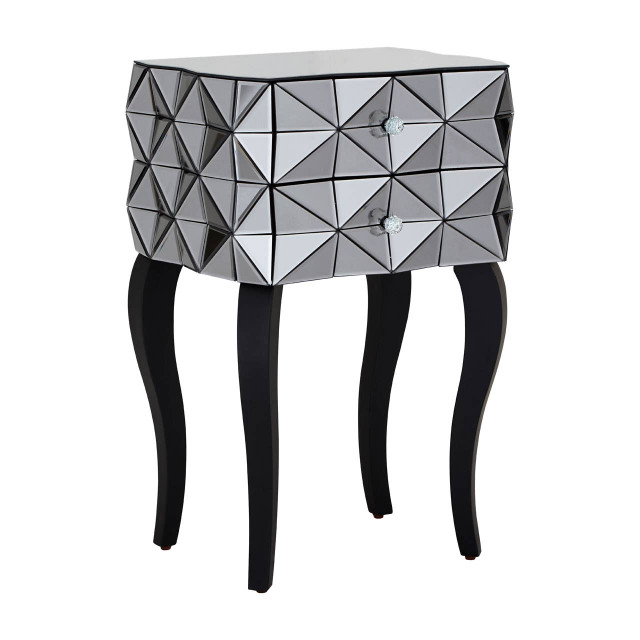 Premier Housewares Soho 2 Drawer Bed Side Table In 3D Effect