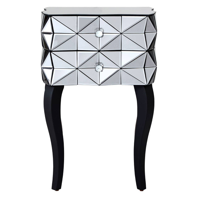 premier housewares Soho 2 Drawer Bed Side Table in 3D effect