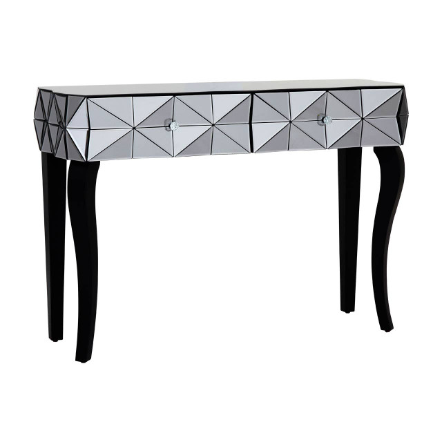 Premier Housewares Soho Smoke Glass Two Drawer Console Table