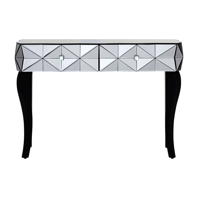 premier housewares Soho Smoke Glass Two Drawer Console Table