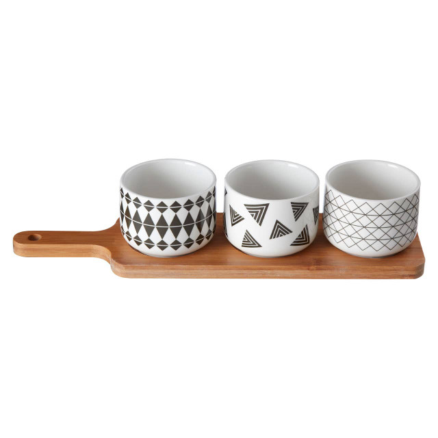 Premier Housewares Soiree Serving Board With Patterned Dishes