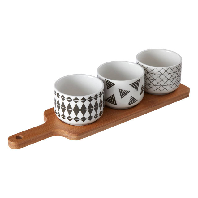 Premier Housewares Soiree Serving Board With Patterned Dishes