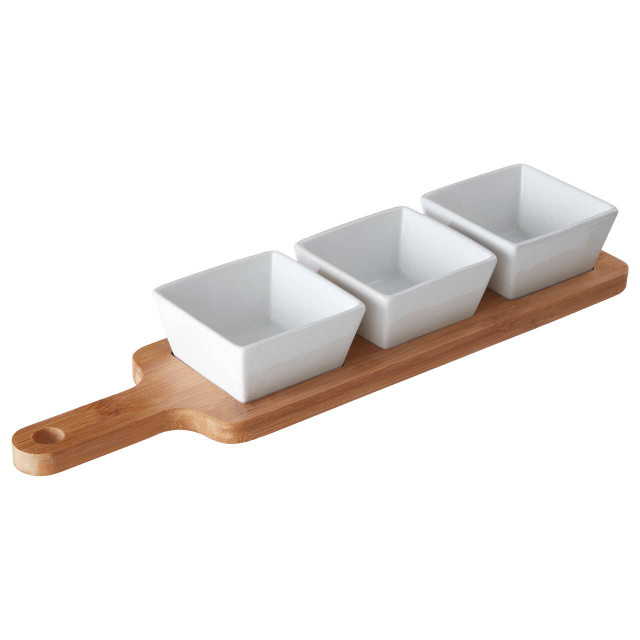 Premier Housewares Soiree Serving Board With White Dishes