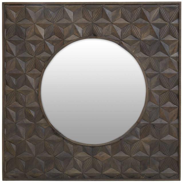 Premier Housewares Solana Brown Mango Wood Wall Mirror