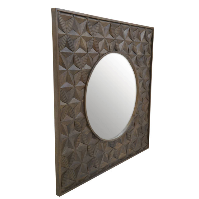 Premier Housewares Solana Brown Mango Wood Wall Mirror