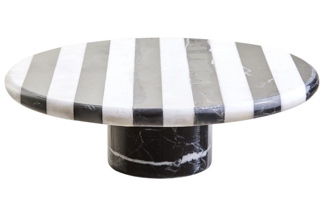 premier housewares Soma Large Black and White Marble Cake Stand