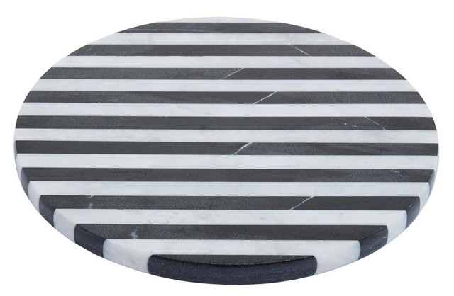 Premier Housewares Soma Small Black And White Marble Round Cheese Board