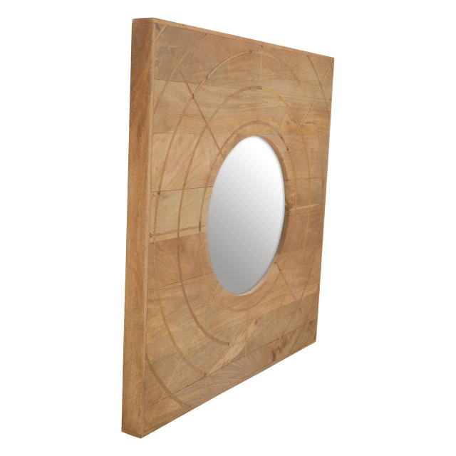 Premier Housewares Sona Mango Wood Sqaure Wall Mirror
