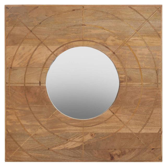 premier housewares Sona Mango Wood Sqaure Wall Mirror
