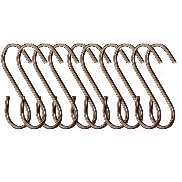 Premier Housewares Sorello Set Of 10 Chrome Hanging Hooks