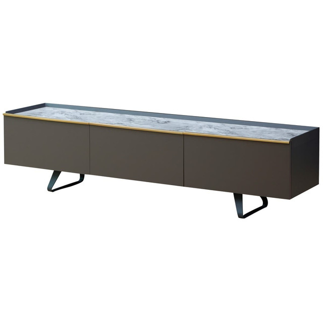 Premier Housewares Spezia Grey Marble Top Media Unit