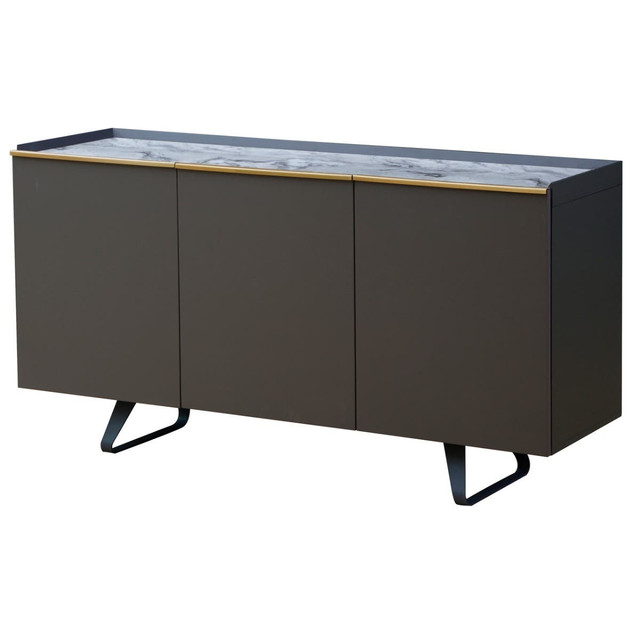 premier housewares Spezia Grey Marble Top Sideboard