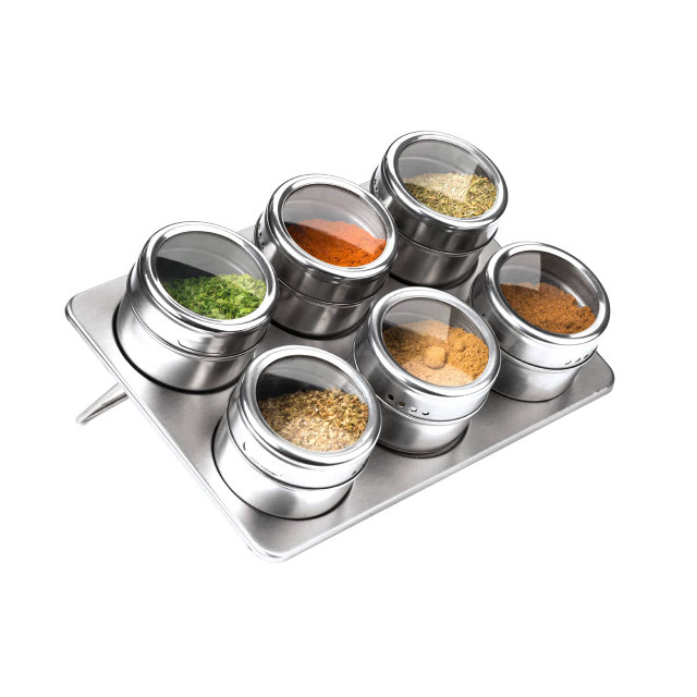 Premier Housewares Spice Jars Magnetic Tray With Oblong Tray