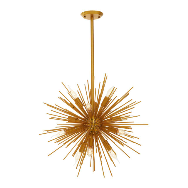 premier housewares Spike Brass Finish Metal Pendant Light