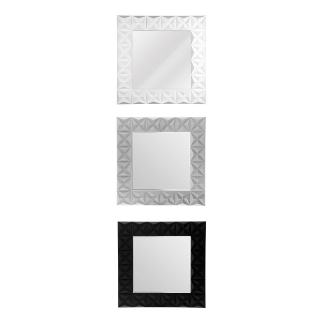 Premier Housewares Stockholm 3D Effect Wall Mirror With White High Gloss Finish