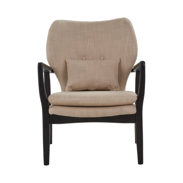 premier housewares Stockholm Beige Chair With Black Wooden Frame