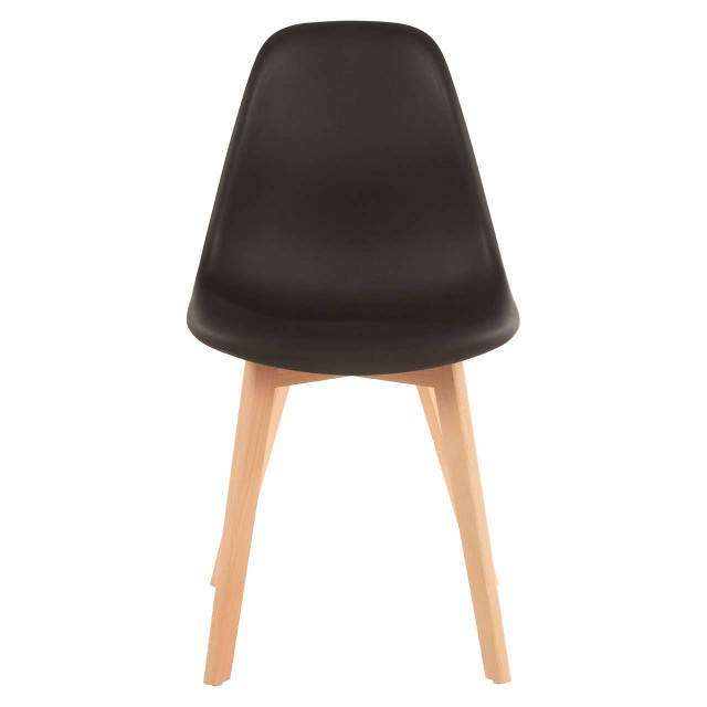 Premier Housewares Stockholm Black Chair With Beech Wood Legs