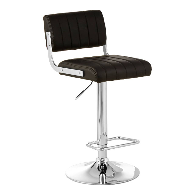 Premier Housewares Stockholm Black Channel Design Seat Bar Stool