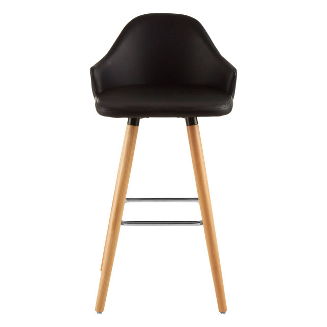 premier housewares Stockholm Black Curved Backrest Bar Stool
