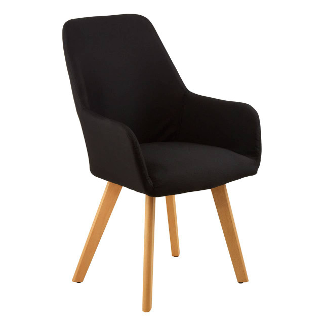 Premier Housewares Stockholm Black Dining Chair With Angular Legs