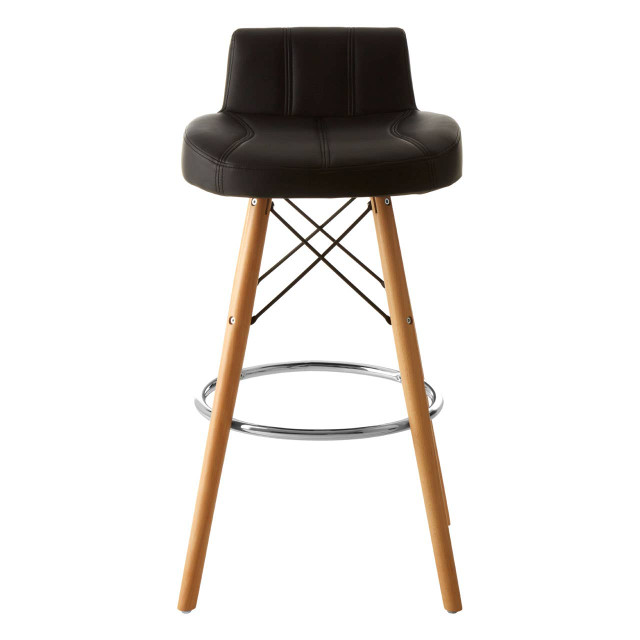 premier housewares Stockholm Black Leather Effect Bar Stool