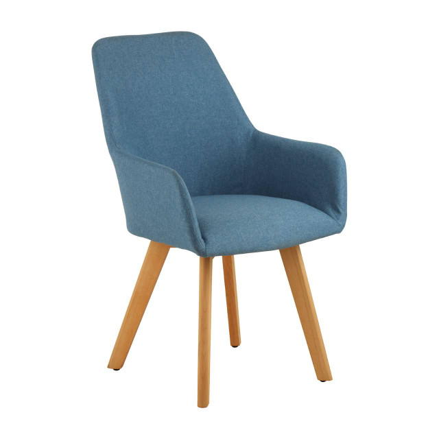 Premier Housewares Stockholm Blue Dining Chair With Angular Legs