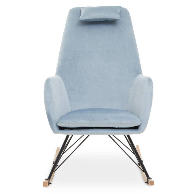 Premier Housewares Stockholm Blue Velvet Rocking Chair