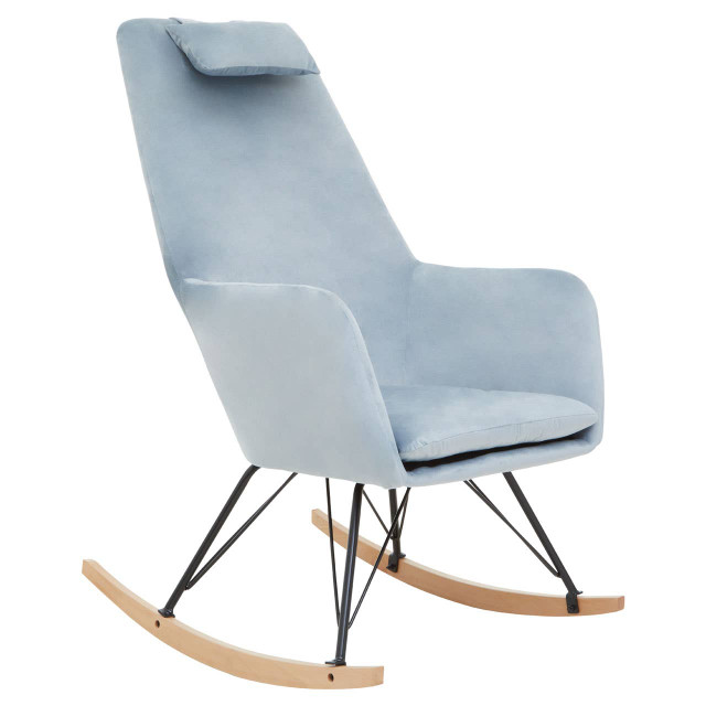 Premier Housewares Stockholm Blue Velvet Rocking Chair