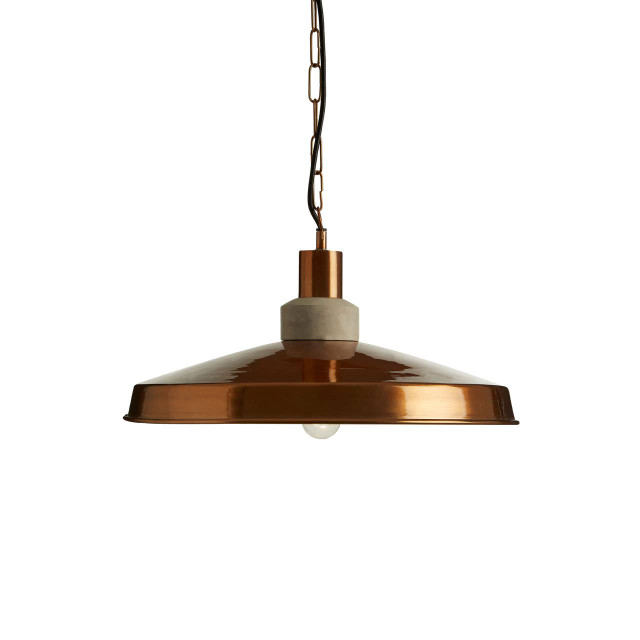 Premier Housewares Stockholm Copper Finish And Aluminium Pendant Light
