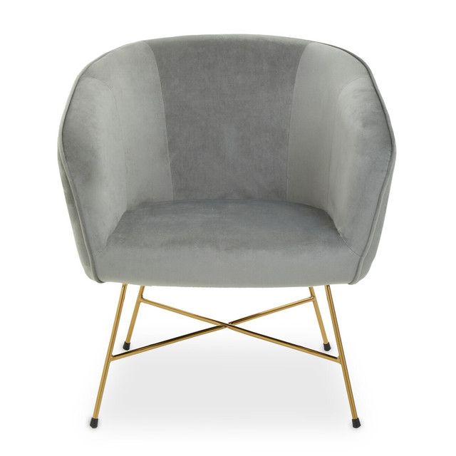 Premier Housewares Stockholm Grey Chair With Metal Frame