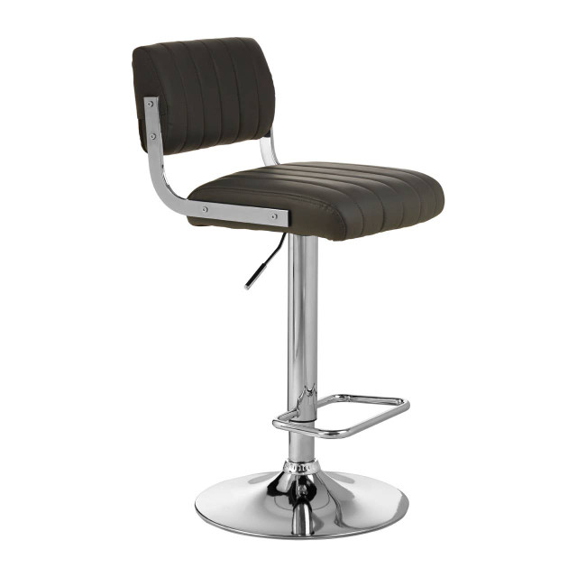 Premier Housewares Stockholm Grey Channel Design Seat Bar Stool