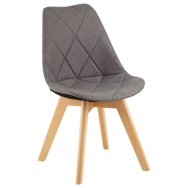 Premier Housewares Stockholm Grey Diamond Pattern Dining Chair
