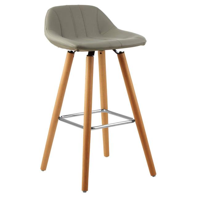 Premier Housewares Stockholm Grey Faux Leather Bar Stool
