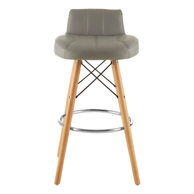 premier housewares Stockholm Grey Leather Effect Bar Stool