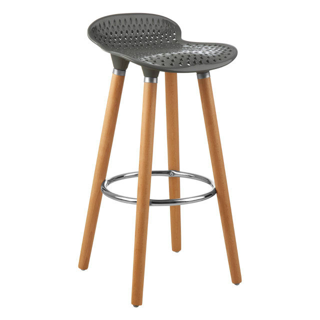 Premier Housewares Stockholm Grey Pp Seat Bar Stool
