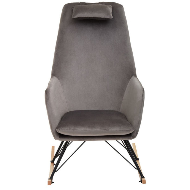 Premier Housewares Stockholm Grey Velvet Rocking Chair