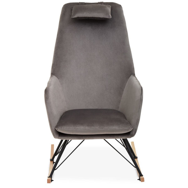 premier housewares Stockholm Grey Velvet Rocking Chair
