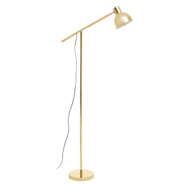 Premier Housewares Stockholm Shiny Brass Adjustable Floor Lamp