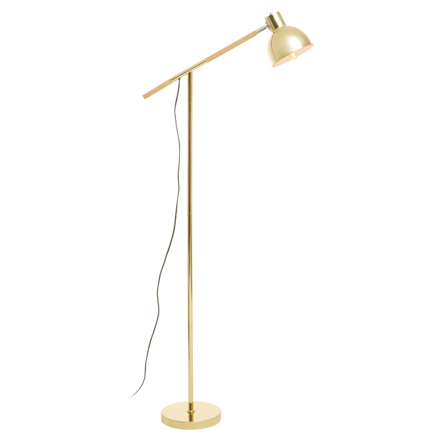 Premier Housewares Stockholm Shiny Brass Adjustable Floor Lamp