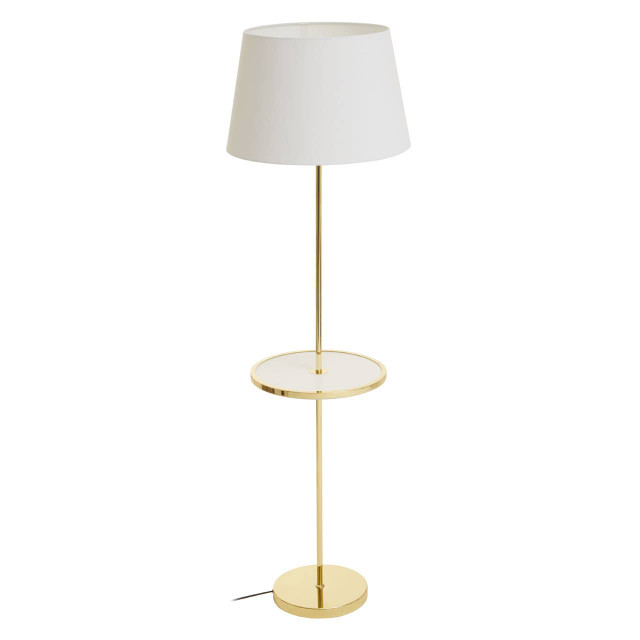 Premier Housewares Stockholm Shiny Brass Tapered Floor Lamp