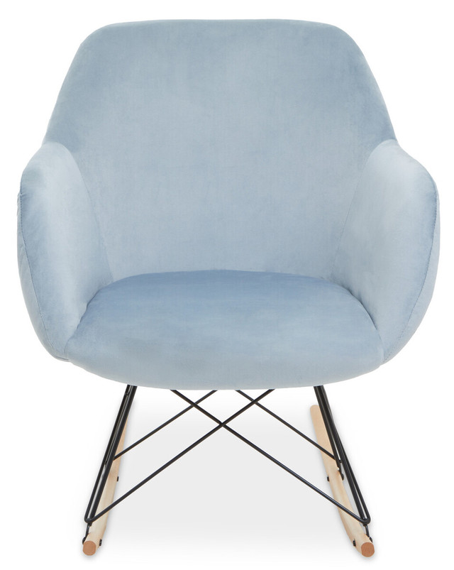 Premier Housewares Stockholm Small Blue Velvet Rocking Chair