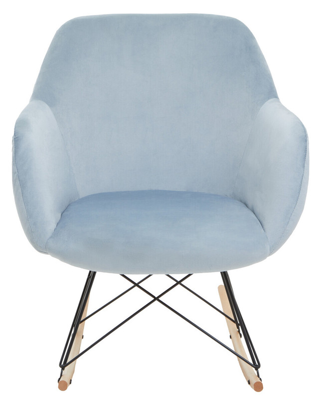 Premier Housewares Stockholm Small Blue Velvet Rocking Chair