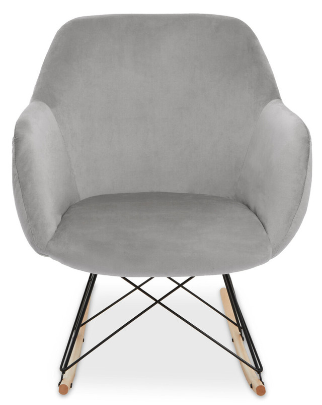 Premier Housewares Stockholm Small Grey Velvet Rocking Chair