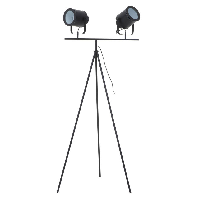 Premier Housewares Stockholm Two Spotlight Matte Black Tripod Floor Lamp