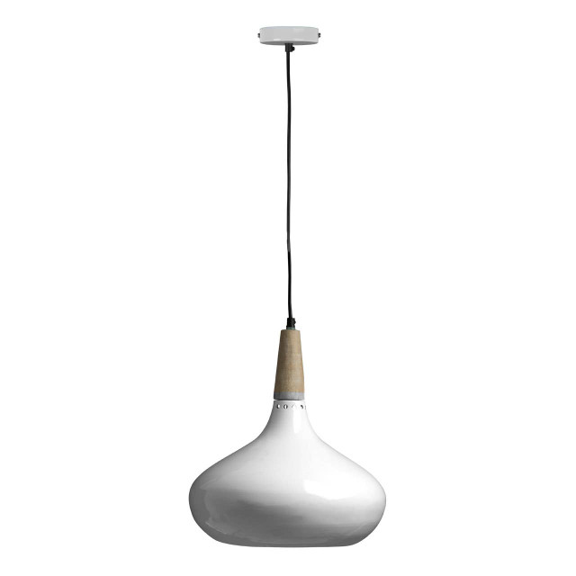 premier housewares Stockholm White Curved Pendant Light