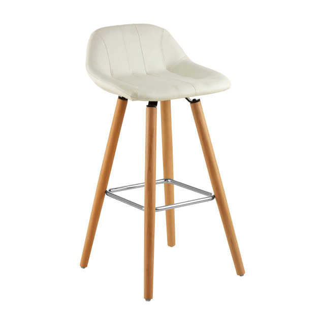 Premier Housewares Stockholm White Faux Leather Bar Stool