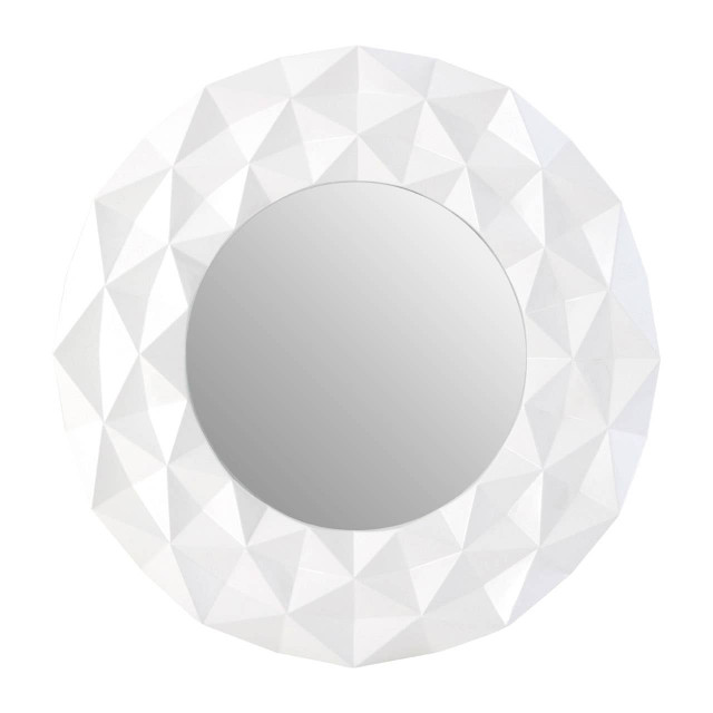 Premier Housewares Stockholm White High Gloss 3D Design Wall Mirror