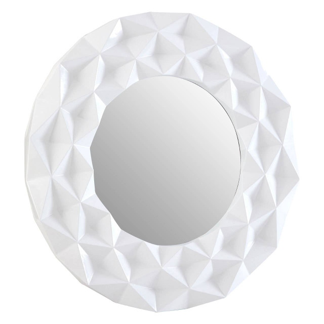 Premier Housewares Stockholm White High Gloss 3D Design Wall Mirror