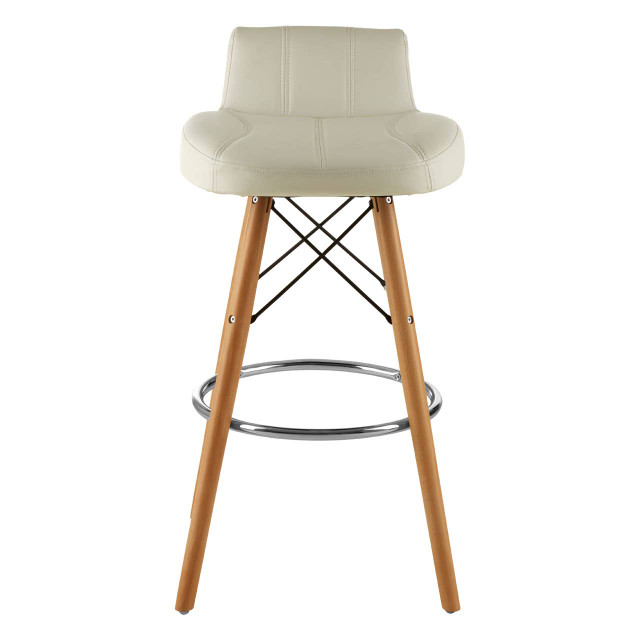 Premier Housewares Stockholm White Leather Effect Bar Stool